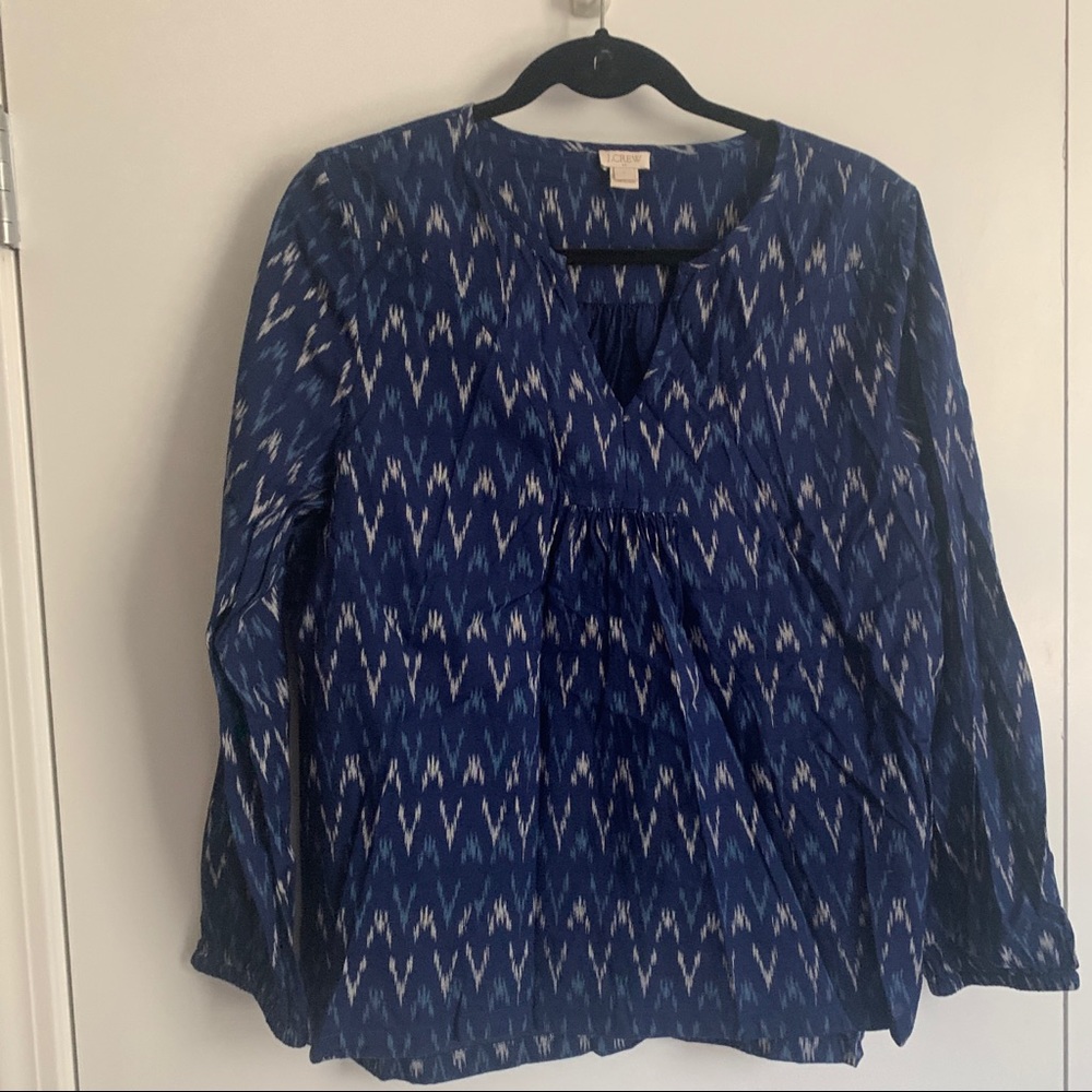 JCrew Batik Print Top